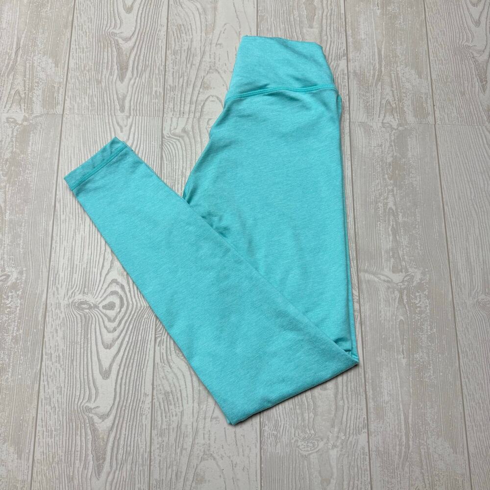 Buffbunny Collection Leggings Womens M Teal Blue High Rise V Waist Gym Yoga